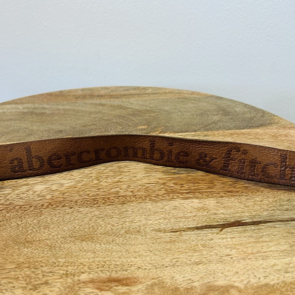 Vintage Y2K Abercrombie & Fitch Spell Out Women's 14-16 Brown Leather Belt